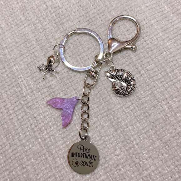 Disney inspired Ursula Purse Charm Silver Keychain New without tags - Picture 1 of 3